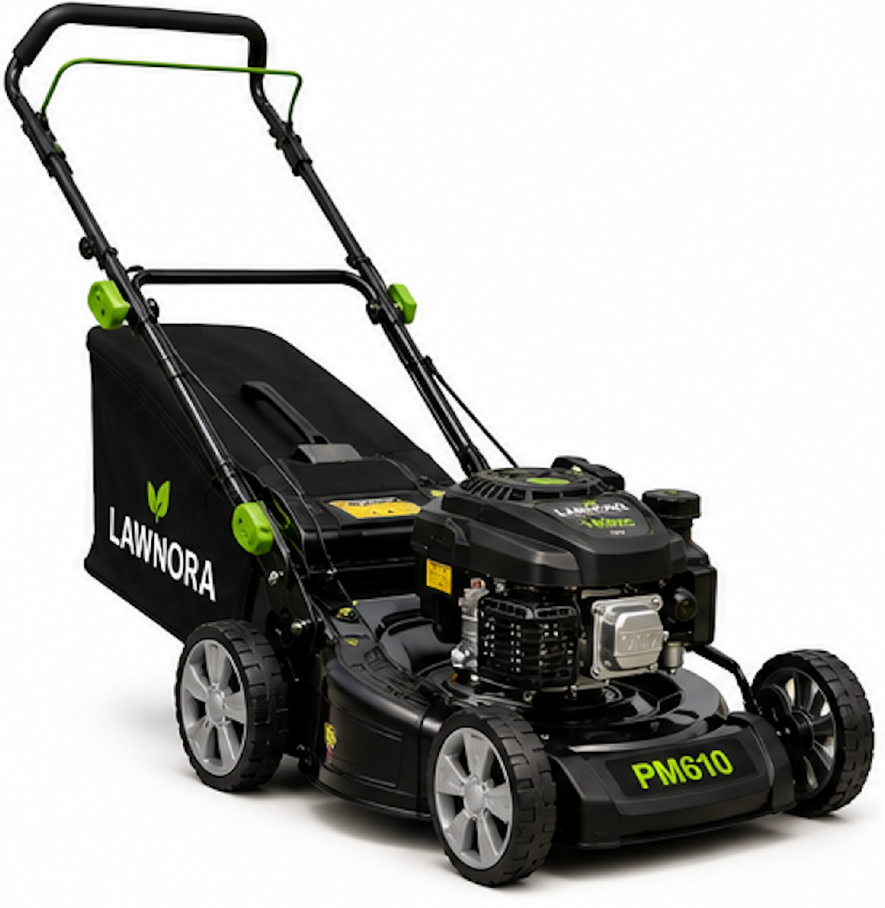 Lawnora PM610 Heavy-Duty Push Lawn Mower β 20-Inch Steel Deck, 140cc OHV Gas Engine, 3-in-1 Mulching, Bagging & Side Discharge