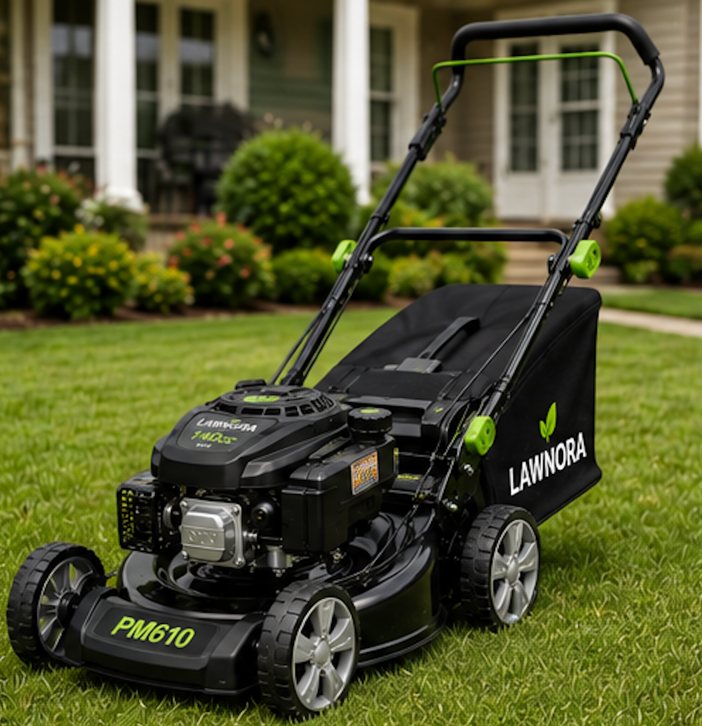 Lawnora PM610 Heavy-Duty Push Lawn Mower β 20-Inch Steel Deck, 140cc OHV Gas Engine, 3-in-1 Mulching, Bagging & Side Discharge - Image 2