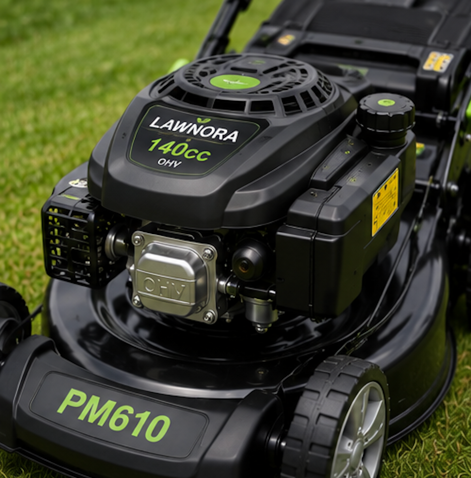 Lawnora PM610 Heavy-Duty Push Lawn Mower β 20-Inch Steel Deck, 140cc OHV Gas Engine, 3-in-1 Mulching, Bagging & Side Discharge - Image 3