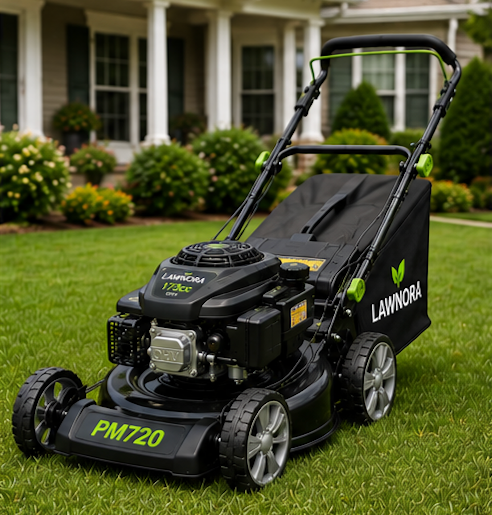 Lawnora PM720 Commercial Push Lawn Mower β 22-Inch Steel Deck, 173cc OHV Gas Engine, 3-in-1 Mulch, Bag & Side Discharge - Image 2