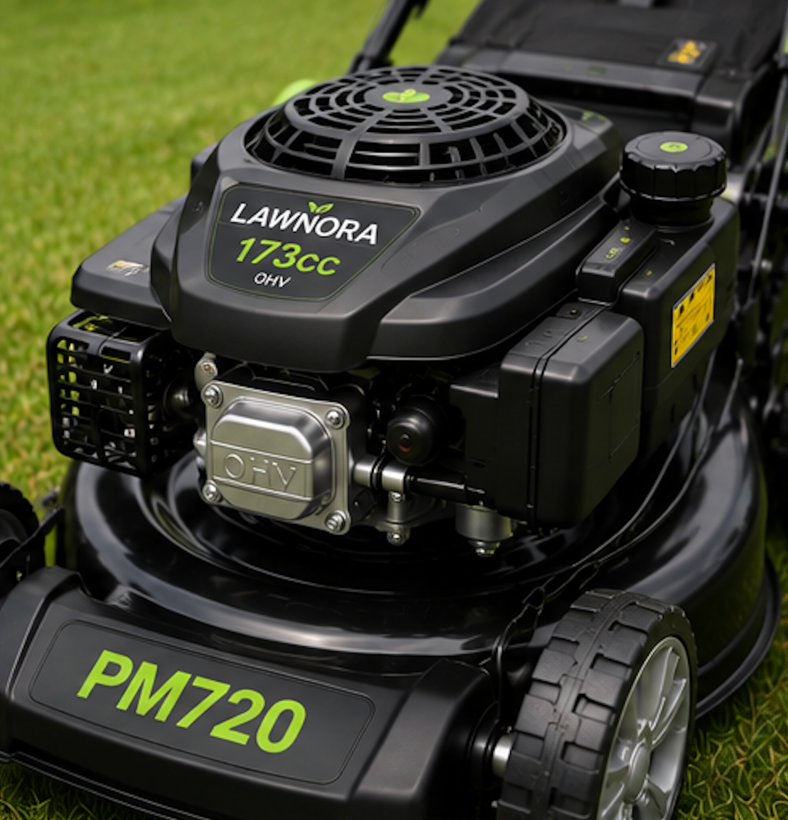 Lawnora PM720 Commercial Push Lawn Mower β 22-Inch Steel Deck, 173cc OHV Gas Engine, 3-in-1 Mulch, Bag & Side Discharge - Image 3